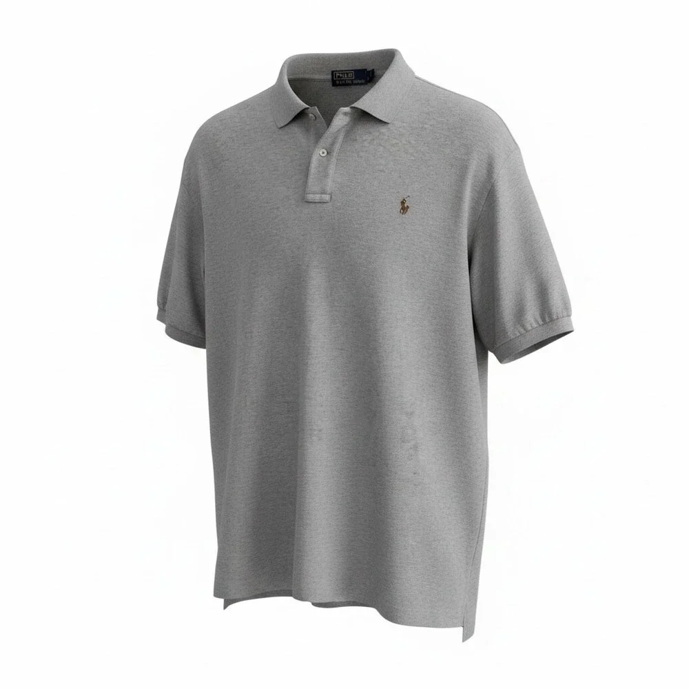 Polo Ralph Lauren Men 4XLT Pima Soft Touch Gray Polo Shirt Big & Tall SS